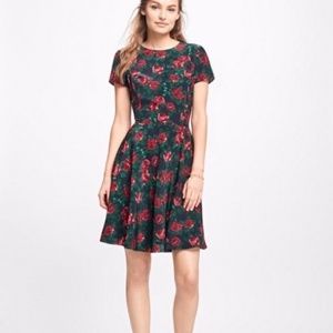 Brooks Brothers/Red Fleece Silk Dress in Navy/Red Rose Print Size 4